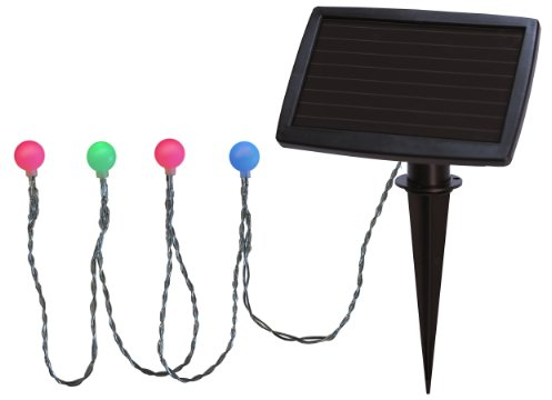 Best Season LED-Solarlichterkette Balls weiß / 20-teilig/Länge 2.7 m mit Wintersolarpanel inklusiv Akku/outdoor/mehrfarbig 477-59