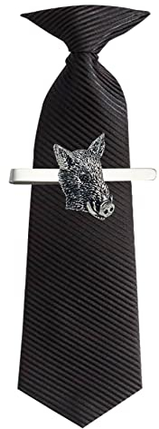 Krawattenklammer Krawattennadel des Wildschweinborsten mit Schachtel, Geschenk