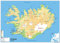 Physische Karte von Island, laminiertes Papier [GA] A2 Size 42 x 59.4 cm