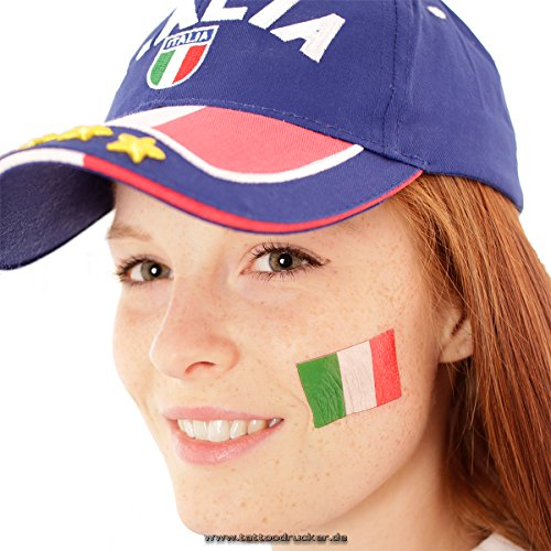 5 x Italie Fan Tatouages - drapeau de la Italie - tatouages temporaires EM 2021 (5)