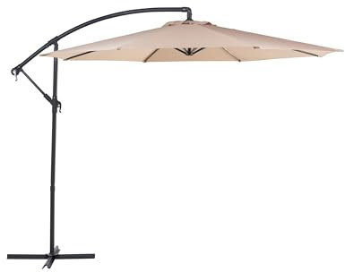 Beliani Ombrellone a sbalzo ottagonale diametro 300cm mocca