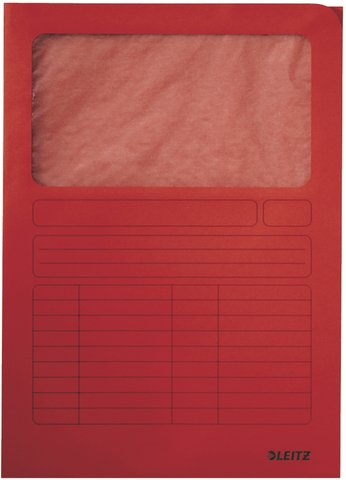 LEITZ® Sichtmappe, Karton (RC), 160 g/m², A4, rot (100 Stück), Sie erhalten 1 Packung á 100 Stück