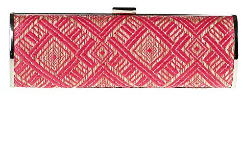 Anna Cecere Bolsa de embrague, Barbara Fucsia, rafia - ACACA219FUCSIA