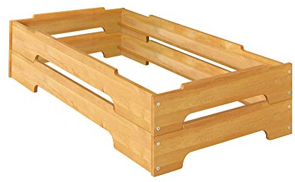 BioKinder - Das gesunde Kinderzimmer Stapelbett Kinderbett 70 x 140 2 Stück, Farbe:Erle