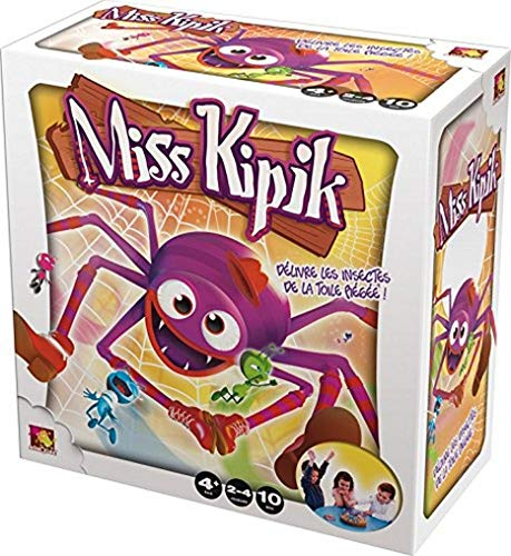 Asmodee - Miss Kipik - Jeu de Société pour Enfants dès 4 Ans- Jeu d'action & d’Adresse - Délivrez Les Insectes de la Toile d'Araignée - pour Jouer en Famille - 2 à 6 Joueurs - 15 Min