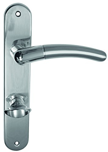 Alpertec Betty - LS Messing chrom satiniert für Badtüren WC Drückergarnitur Türdrücker Türbeschläge, 32961093