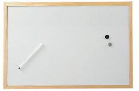 Whiteboard mit Holzrahmen, 30x40 cm, Farbe: weiß