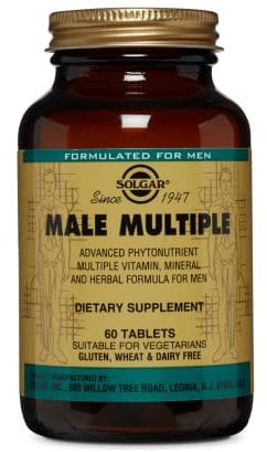Solgar Male Multiple Tablets - Pack of 60 - Supports Metabolism and Reduces Fatigue - Immunity, Health and Bone Heart - Vegan