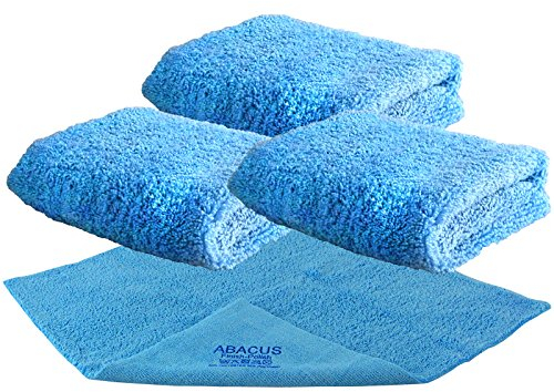 ABACUS® Mikrofasertuch Finish Polish 4X- 4er Set Tücher 40 x 40 cm ultraschall geschnittenes Poliertuch ohne Nähte Microfasertuch für Autopolitur Polituren Tuch Tücher 440g/m² Mikrofasertuch (7041)