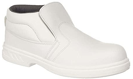 Portwest Bota Steelite Slip On S2, Tamaño: 34, Color: Blanco, FW83WHR34
