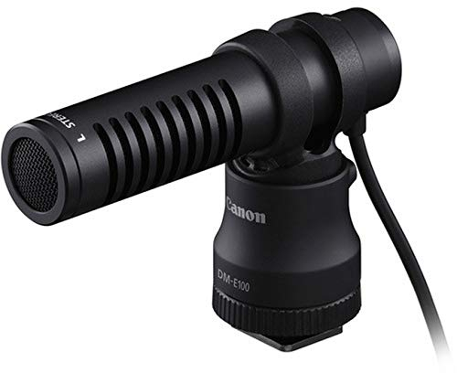 Canon DM-E1 Externes Stereo-Richtmikrofon (Mit weitem Frequenzbereich, Hoher Empfindlichkeit, Geeignet für EOS Kameras), 1429C001, Schwarz