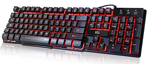 Rii Rk100 3 couleurs LED rétroéclairé Sensation mécanique filaire USB clavier multimédia pour travailler ou de Prime de jeux