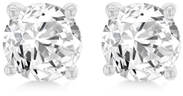 Tuscany Silver Damen Sterling Silber 9mm Rund Weiß Kubik Zirkonia Claw Stud Ohrringe 8.58.3189