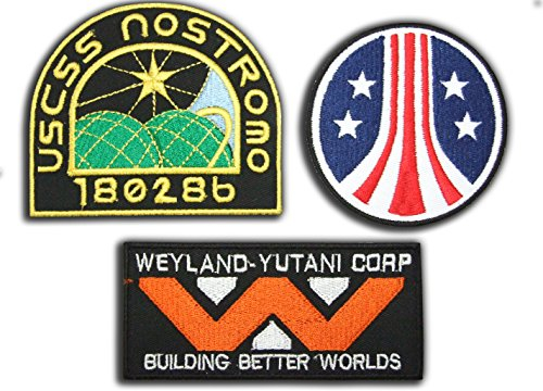 Alien/Aliens / Aliens3 Weyland Nostromo Marine Patch Set of 3 Iron On Patches