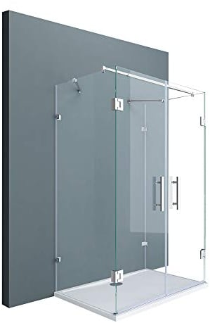 doporro U-Form Duschkabine 80x90x195cm Duschabtrennung 8mm ESG-Sicherheitsglas Klarglas inkl. beidseitiger Easy-Clean-Beschichtung Ravenna40