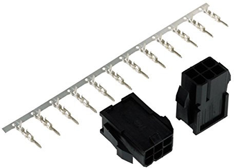 Phobya VGA Power Connector 6Pin Buchse (4-eckig) inkl. 6 Pins - 2 Stück Black Kabel Connector