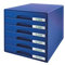 Leitz Schubladenbox mit 6 Schubladen, Für die Aufbewahrung von A4 Dokumenten und Utensilien, Blau, Plus Serie, 52120035