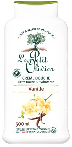 LE PETIT OLIVIER - Crème Douche Extra Douce & Hydratante - Vanille - PH Neutre Pour La Peau - Sans Savon, Sans Colorant - Fabriqué En France - 500 ml
