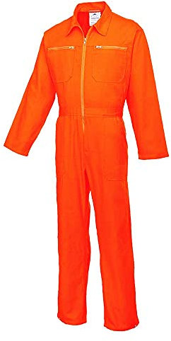 Portwest C811ORRXS Tuta Intera in Cotone, Arancio, XSmall