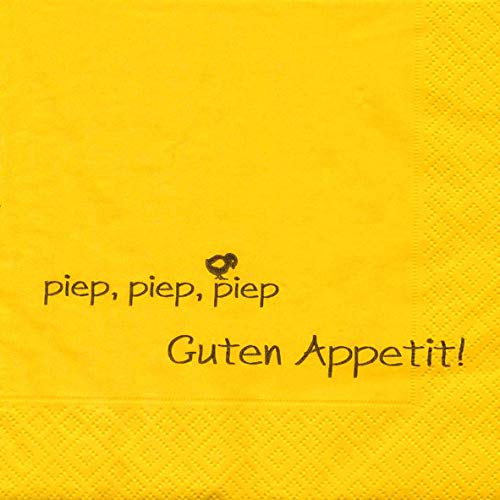 AvanCarte Servietten Spruch Text Piep Guten Appetit 20 Stück, 3-lagig 33x33cm