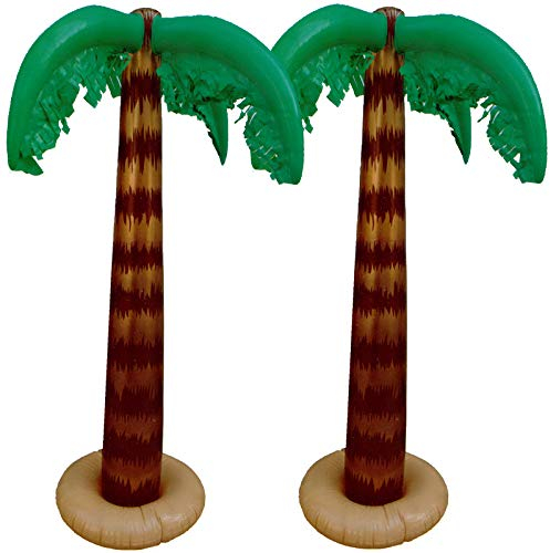 Spassprofi 2 aufblasbare Palmen ca. 90cm Hawaii Sommerdekoration Palme Südsee Dekoration Deko