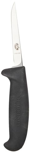 Victorinox Fibrox Geflügelmesser, mittelgrosser Griff, 9 cm Klingenlänge, Rostfreier Stahl, Swiss Made, schwarz