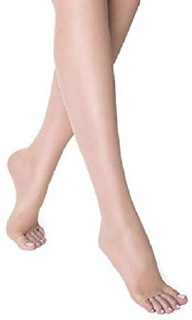 Marilyn Open Toe Holdups Lace Top Thigh High Stockings (S/M) Nude