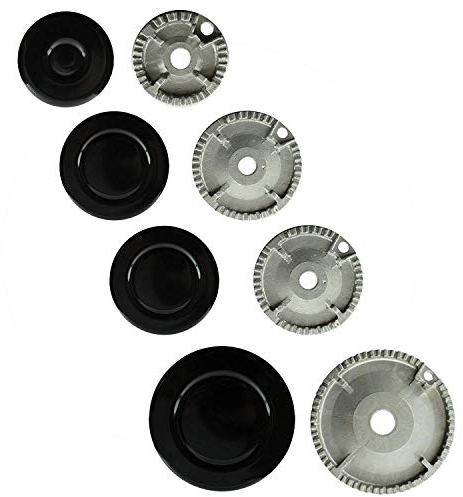 SPARES2GO (Non Universal) Oven Cooker Hob Gas Burner Crown & Flame Cap Kit for Beko Oven/Cooker/Hob (Small, 2 Medium & Large, 55mm - 100mm)