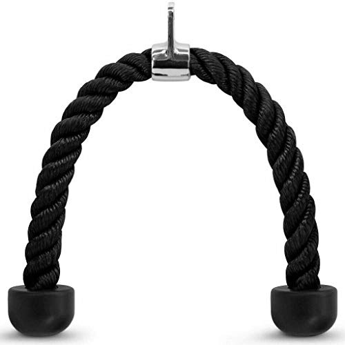 Kabalo HEAVY DUTY BLACK TRICEP ROPE ATTACHMENT BODYBUILDING CABLE RUBBER END LAT CORD