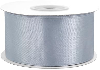Satinband 38mm x 25m Rolle - FARBAUSWAHL in 3/6/12/18/25/38/50/75/100mm - farbecht & waschbar - Schleifenband für Hochzeit - Geschenkband zum Verpacken Dekorieren Basteln - Dunkelgrau 077