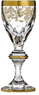 ARNSTADT KRISTALL Likörglas Princess Clear (14 cm) - Kristallglas mundgeblasen · von Hand geschliffen · Handmade in Germany · inkl. 24 Karat Goldrand