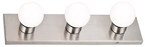 Design House 519280 Contemporary 3-Light Indoor Vanity Light Dimmable for Bathroom Bedroom Vanity Makeup, Satin Nickel
