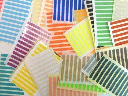 336 Etiketten, 50x5mm Rechteck, Gemischte Farben Code Sticker, Selbstklebende Klebend Farbige Etiketten