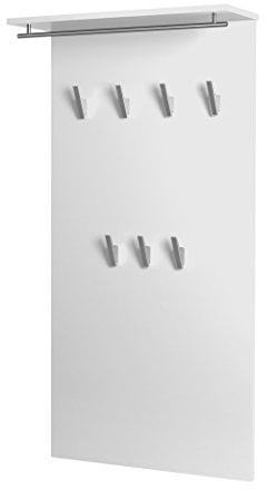 Schildmeyer 133486 Brisbane Garderobe, 60.0 x 20.5 x 110.5 cm, Weiß Glanz