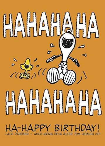 Close Up Peanuts Postkarte Ha-Ha-Happy Birthday (Snoopy & Woodstock) (15cm x 10,5cm)