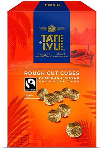 Tate & Lyle Demerara Rough Cut Sugar Cubes - 1 kg | Demerara Rough Cut Sugar Cubes, Rough-Cut Crystals, For Hot Drinks, Pure Cane Sugar