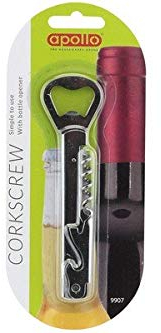 apollo The HOUSEWARES Brand Corkscrew Waiters Friend, Multi-Colour, 8.9x2.1x1.9, 9907