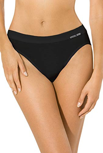 5 Stück Jazzpants Sport Edition Damen Unterwäsche Slip Unterhose 100% Bio Baumwolle Farbe: schwarz Größen 38-48 Größe 38