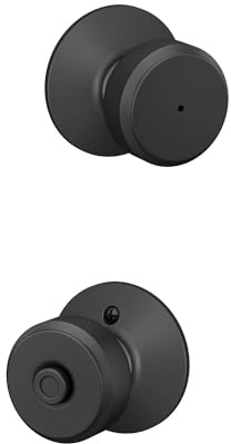 SCHLAGE F40 BWE 622 Bowery Türknauf für Bett & Bad, Sichtschutz, Mattschwarz