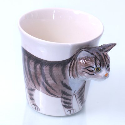 3D Tier/Katzen-Tasse 3D groß/lustig/mit Ohren Tasse/Becher Katzen-Motiv/Katzenliebhaber Geschenk-Idee/Deko-Ration Keramik