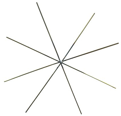 Unbekannt Drahtstern 8-strahlig • 10 Stück • 10cm, 12cm oder 15cm • Messing, Gelb, 28 Gauge