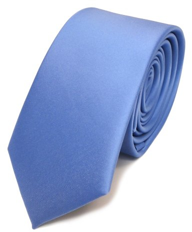 TigerTie Herren Krawatte 6 cm schmale Satin Tie in blau hellblau babyblau einfarbig uni Business, festliche Veranstaltungen und Freizeit