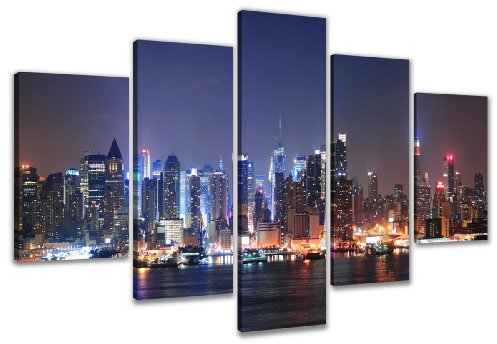 Visario Bild auf Leinwand 160 cm Nr 5505 New York fertig gerahmte Bilder 5 Teile Marke original