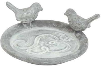 Esschert Design Soucoupe pour Pot avec Oiseaux Gris