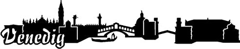 Samunshi® Venedig Skyline Aufkleber in 8 Größen und 25 Farben (20x4cm schwarz)