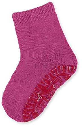 Sterntaler Fli Fli SOFT uni - Mädchen Fliesen Flitzer einfarbig - warme Kinder Stoppersocken mit Innenfrottee - elastische, hautsympathische Kinder Strümpfe mit Anti-Rutsch-Sohle, magenta, Größe 30