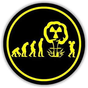 Aufkleber/Sticker Atom Evolution Entwicklung Nuklear Atomar AFFE 7x7cm A1699