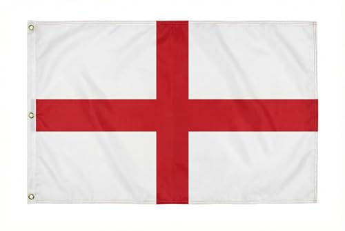 Flaggenfritze® England St. George XXL Flagge 150 x 250 cm, große englische Fahne mit 3 Metallösen für Mast, Fanflächen und Eventstimmung + Gratis Sticker