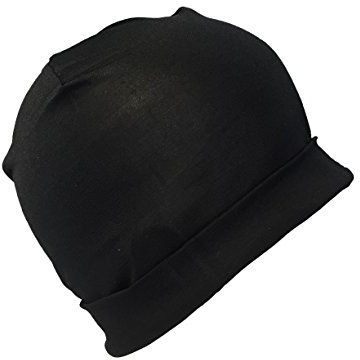 Jasmine Silk Slouch Beanie aus atmungsaktivem, feinem und leichten Seide Unisex Mütze - Schwarz