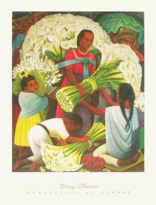 Germanposters Diego Rivera Beim Blumenhändler Poster Kunstdruck - 80x60 cm